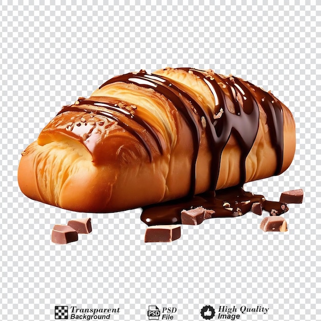 PSD au pain chocolat con chocolate aislado sobre un fondo transparente