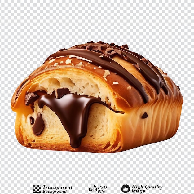 PSD au pain chocolat con chocolate aislado sobre un fondo transparente