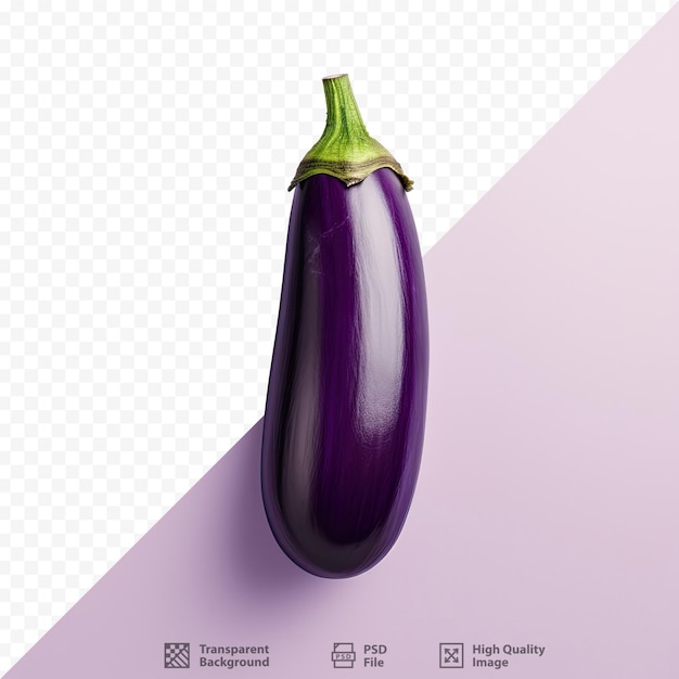 PSD une aubergine violette est représentée sur un fond blanc.