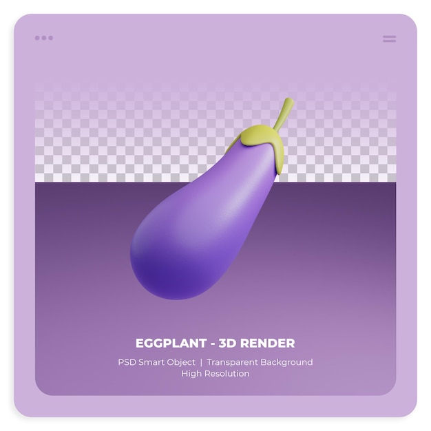 PSD auberginen 3d-rendering