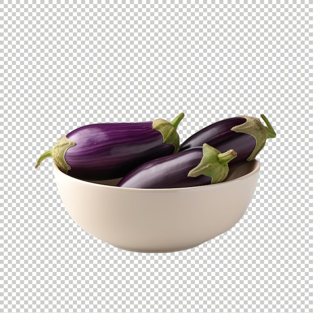 PSD les aubergines sur le fond transparent des fruits et légumes exotiques