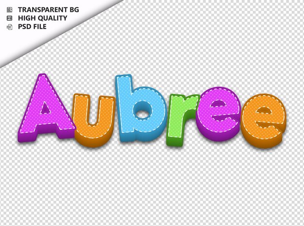 PSD aubree typography text colorful craft spring psd transparent