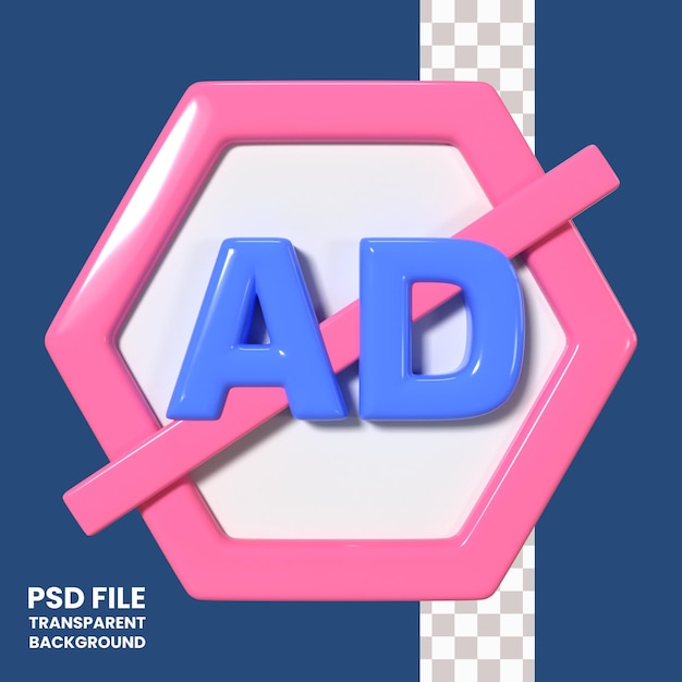 PSD aucune icône d'illustration 3d de publicité