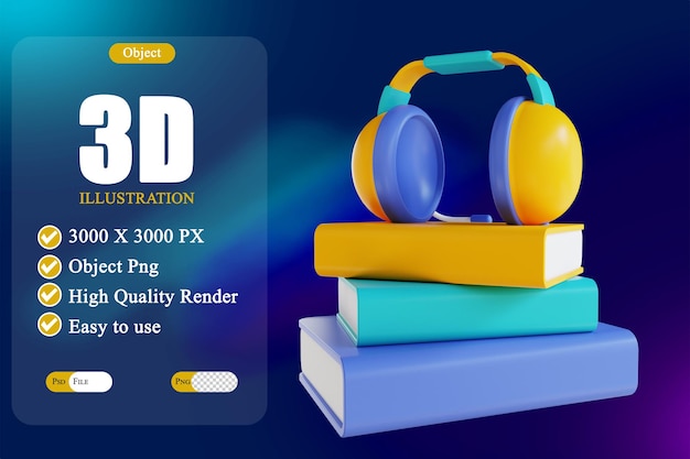 Audiolibro de ilustración 3d 2