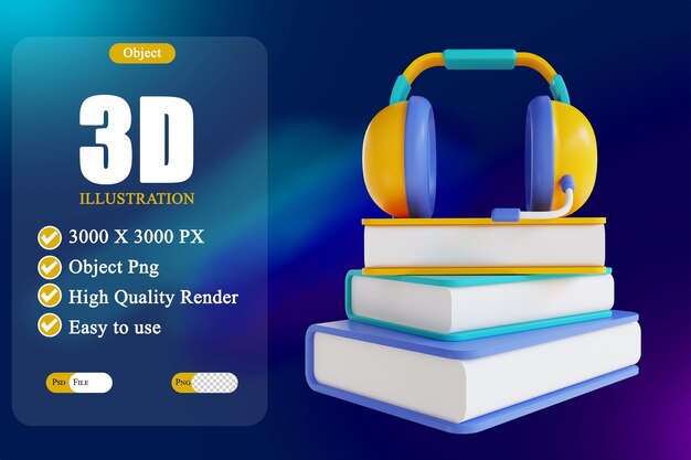 Audiolibro de ilustración 3D 3