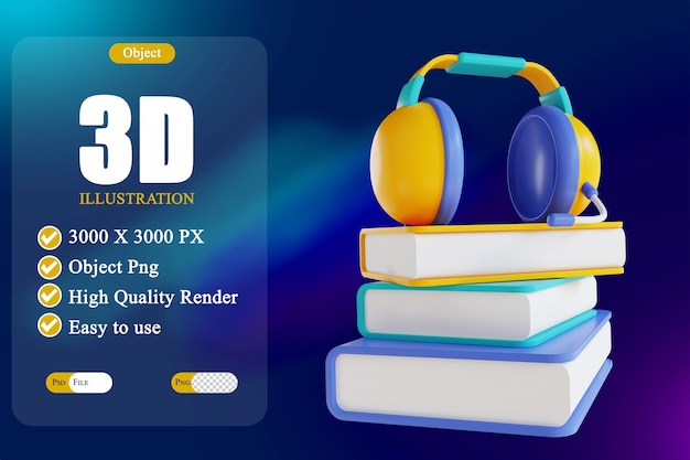 PSD audiolibro de ilustración 3d 4