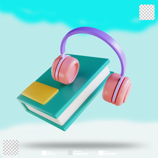 PSD audiolivro 3 de ilustração 3d