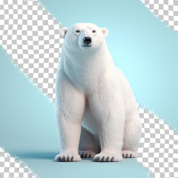 Auf blauem hintergrund steht ein eisbär.