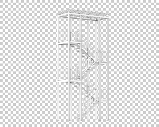 Auf durchsichtigem Hintergrund isolierte Feuerlöschtreppen 3D-Rendering-Illustration