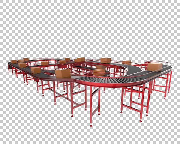 Auf durchsichtigem Hintergrund isolierter Beförderband 3D-Rendering-Illustration
