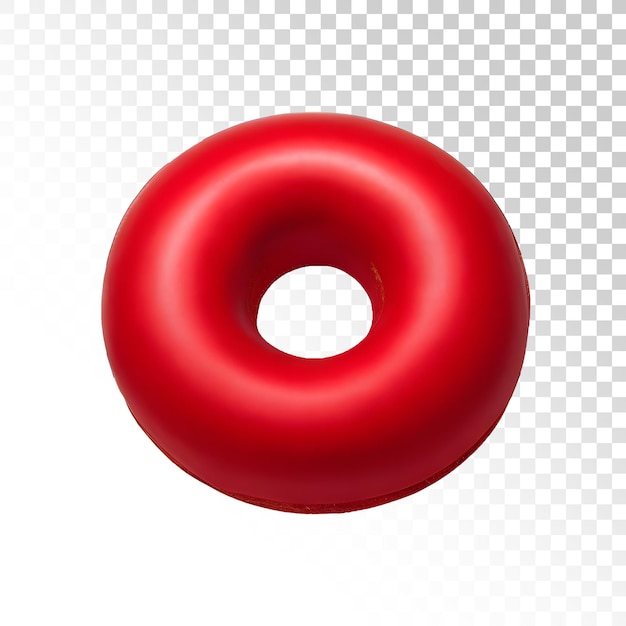 PSD auf weißem hintergrund befindet sich ein roter donut mit einem loch in der mitte