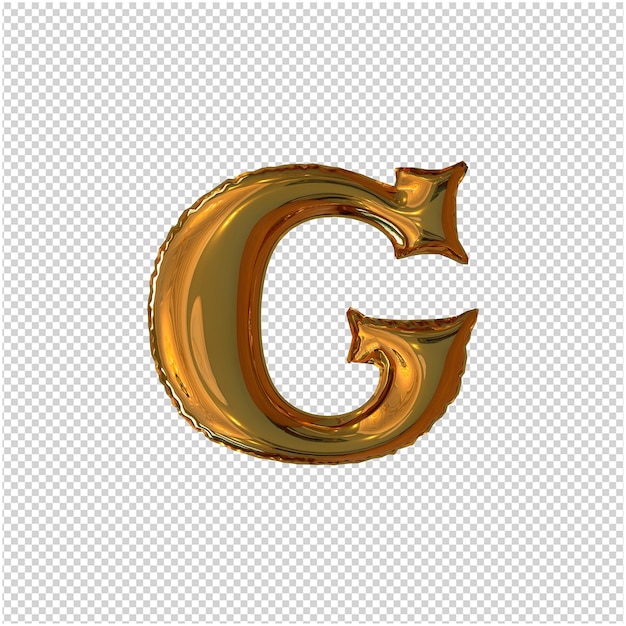 PSD aufblasbarer goldener buchstabe 3d-rendering