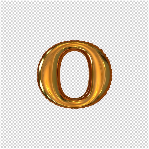 Aufblasbarer goldener Buchstabe 3D-Rendering