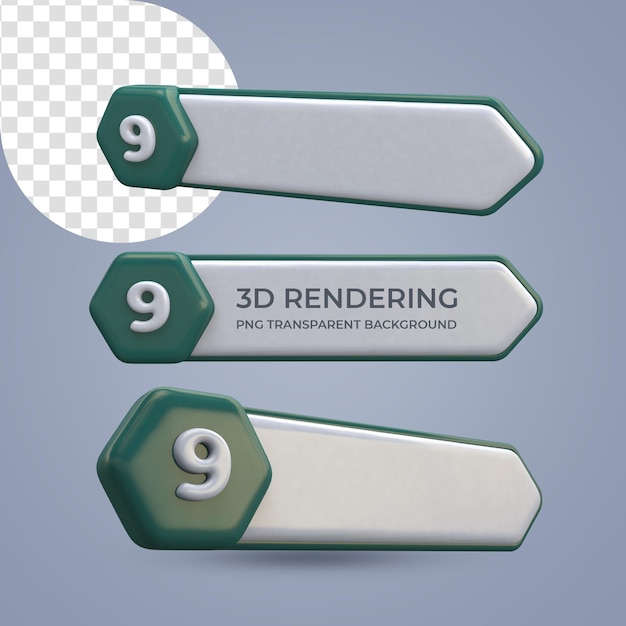Aufgabenliste Banner Nummer 9 3D-Rendering isolierter transparenter Hintergrund