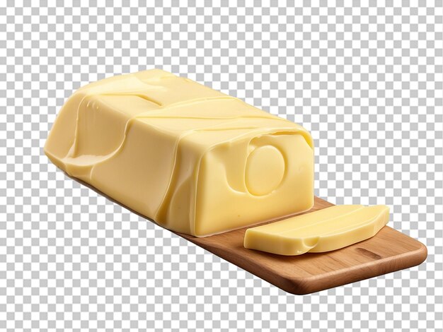 PSD aufgeschnittener butter-aufkleber auf weißem hintergrund