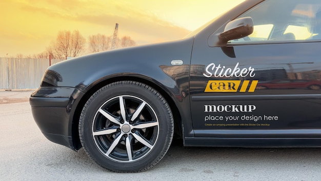 PSD aufkleber auto mockup psd-vorlage