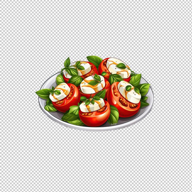 PSD aufkleber-logo caprese salat isolierter hintergrund