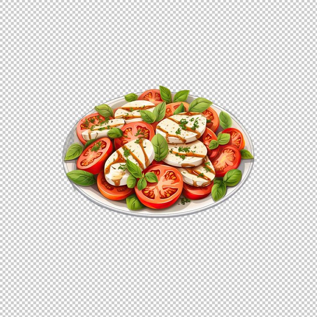 Aufkleber-Logo Caprese Salat isolierter Hintergrund