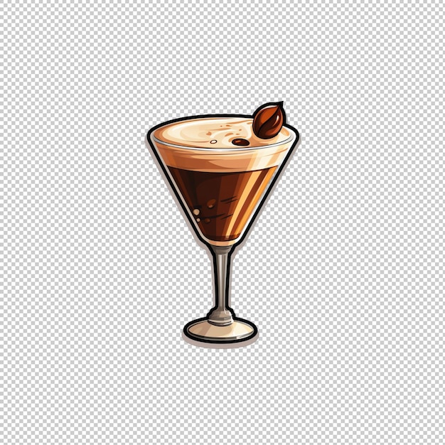 Aufkleber-logo espresso martini isolierter hintergrund