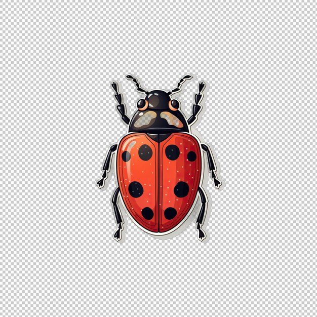 PSD aufkleber-logo ladybug isolierte hintergrund-isola