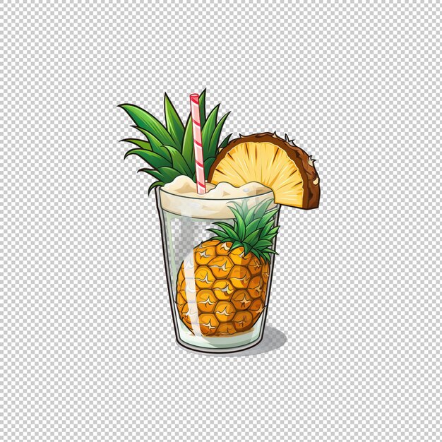 PSD aufkleber-logo pina colada isolierter hintergrund i