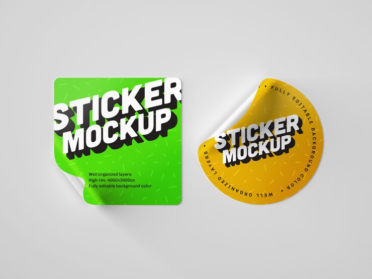 PSD aufkleber-mockup