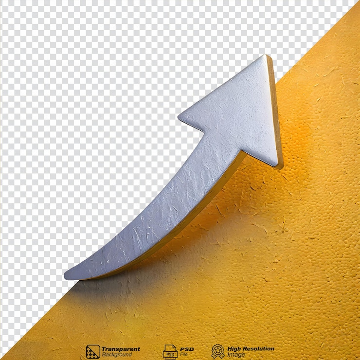 PSD aufsteigendes pfeil-symbol symbol 3d isoliert auf transparentem hintergrund