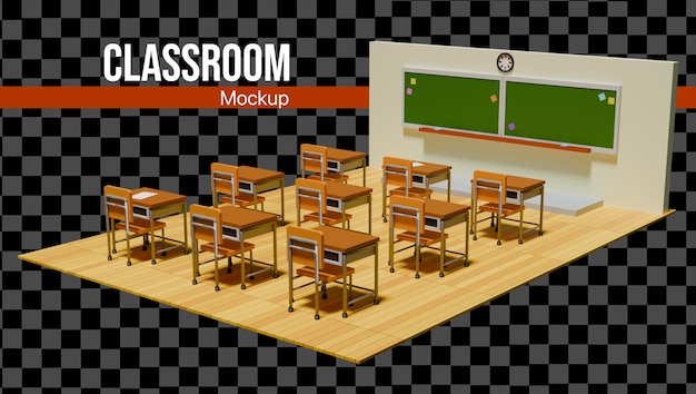 Aula 3D para el modelo de la escuela