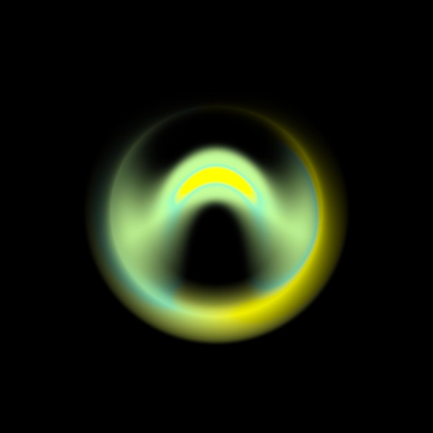 Aura brillante en un vacío oscuro