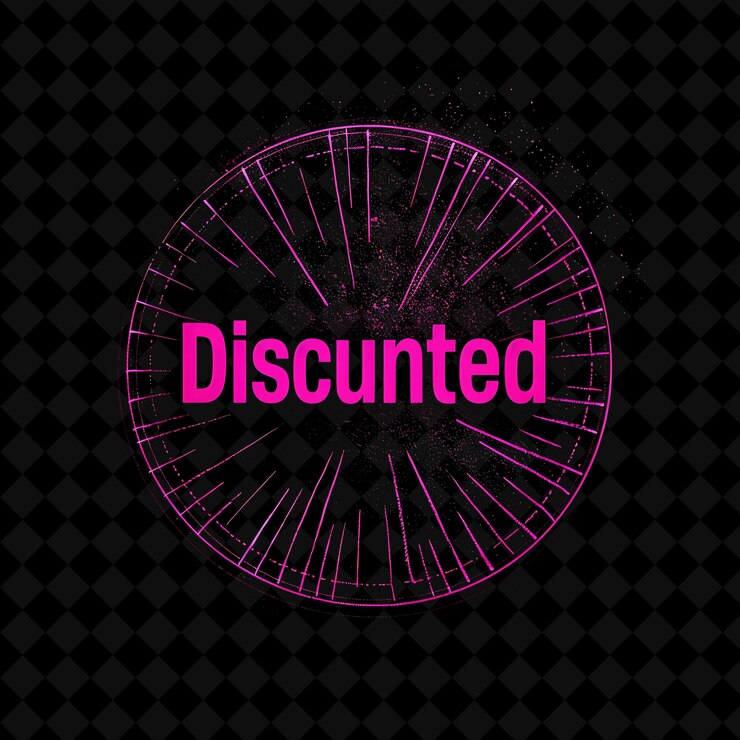 PSD aura de neón radiante de texto con descuento en rosa neón con un cel png y2k diseños decorativos de puestos de venta