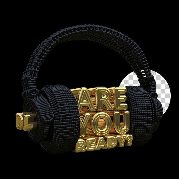 Auriculares 3D DJ ¿Estás listo? Negro y dorado