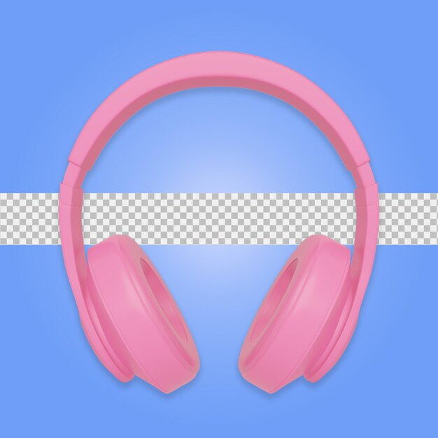 PSD auriculares 3d rosa