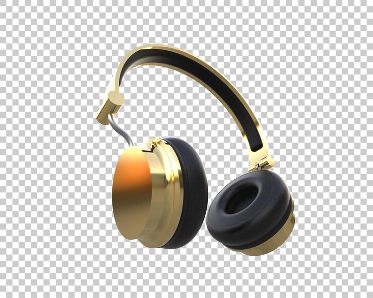 PSD los auriculares aislados en el fondo de la ilustración de renderización 3d