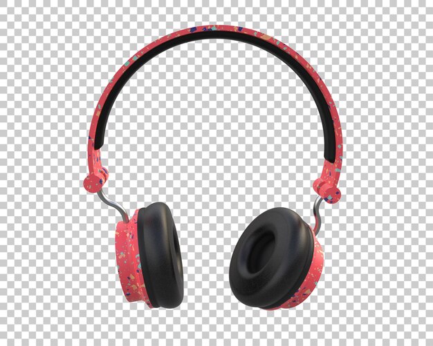 Los auriculares aislados en el fondo de la ilustración de renderización 3D