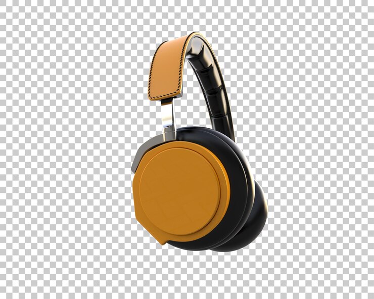 PSD los auriculares aislados en el fondo de la ilustración de renderización 3d