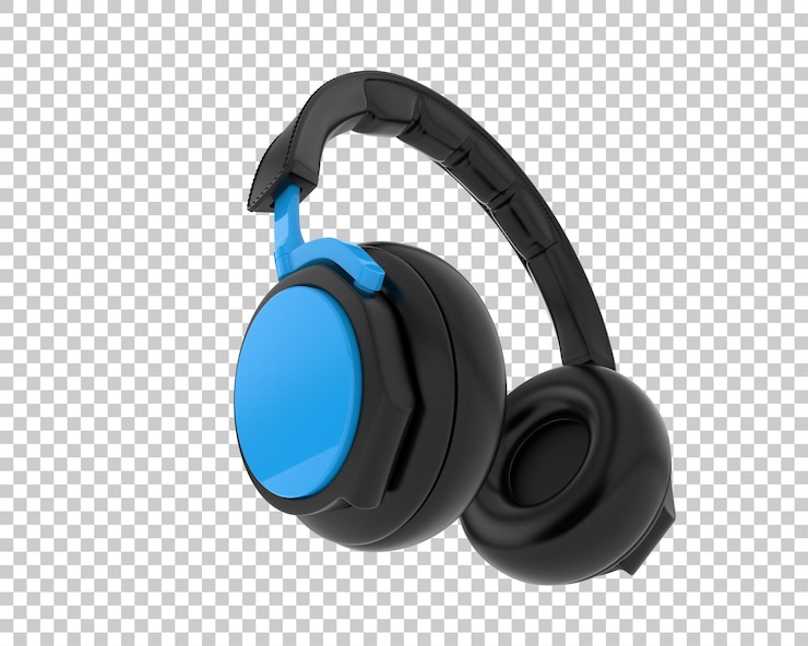 PSD auriculares aislados sobre fondo transparente ilustración de renderizado 3d