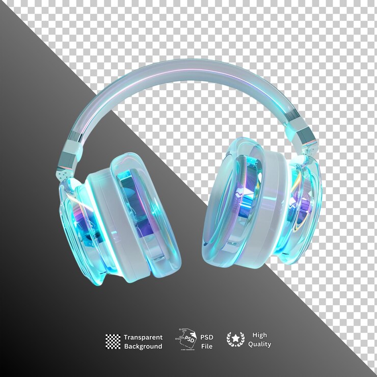 PSD auriculares aislados sobre un fondo transparente