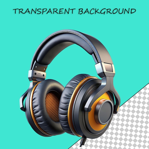 Auriculares aislados sobre un fondo transparente