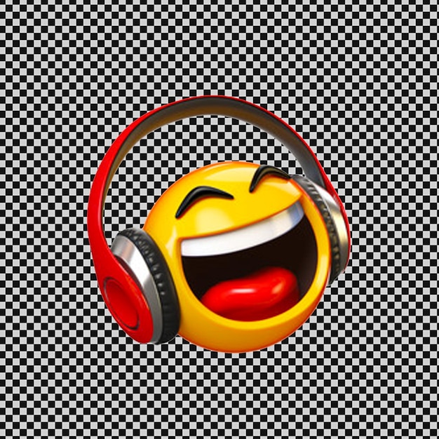 unos auriculares amarillos y rojos con una sonrisa