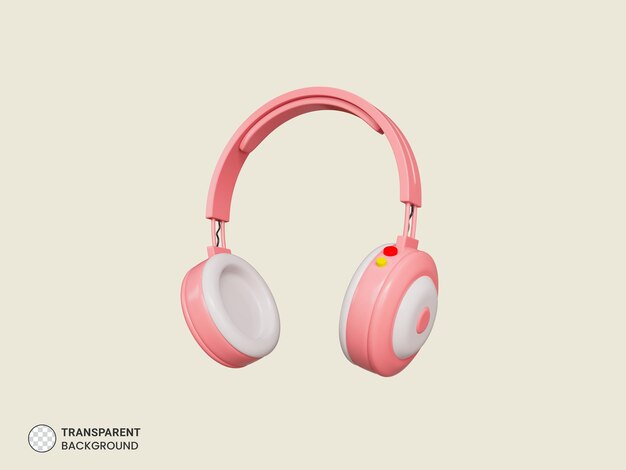 Auriculares auriculares icono aislado 3d render ilustración