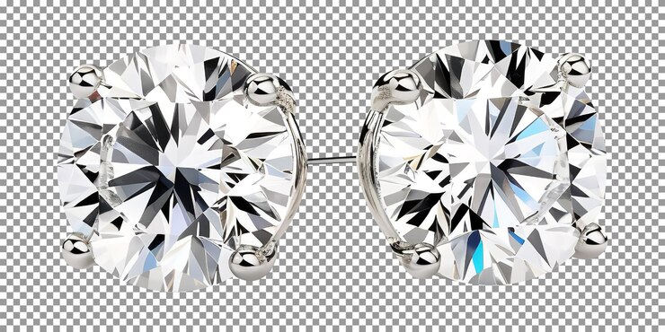 PSD auriculares de diamantes de lujo aislados sobre un fondo transparente