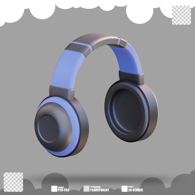 Auriculares de ilustración 3D 3