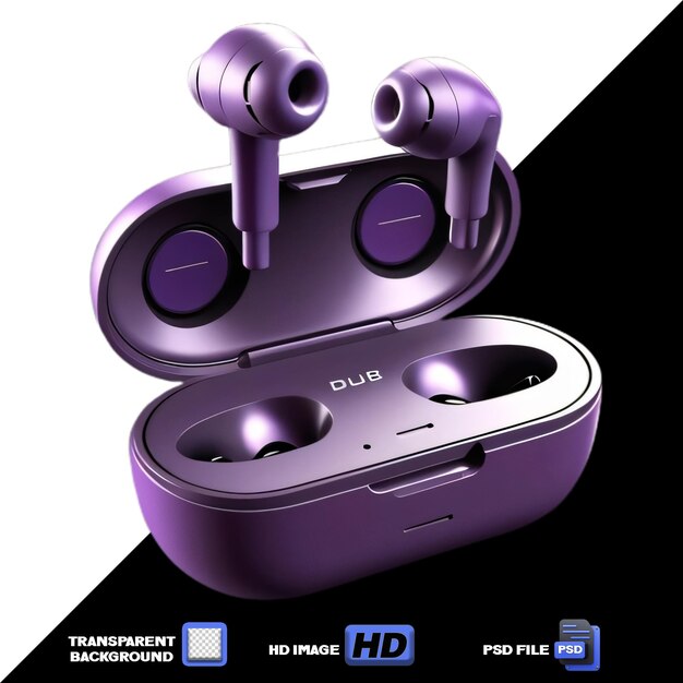 Auriculares inalámbricos de alta tecnología en BG aislados con conectividad Bluetooth