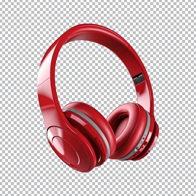 PSD auriculares inalámbricos rojos aislados sobre fondo transparente