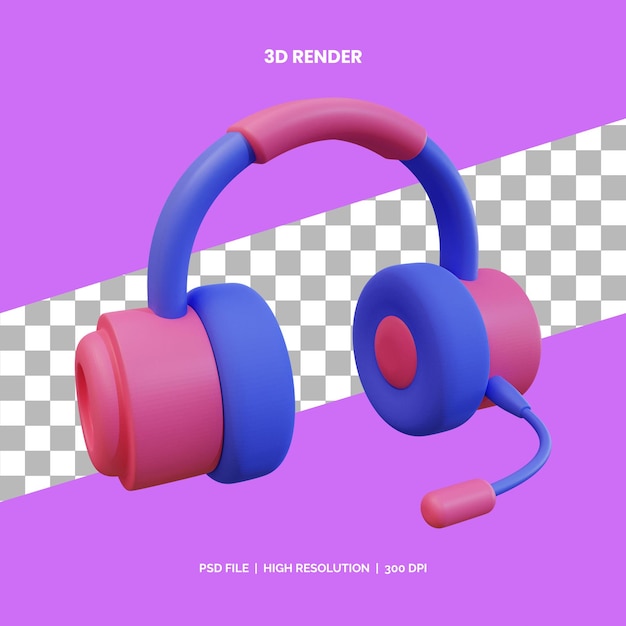 Auriculares modernos de renderizado de iconos 3D