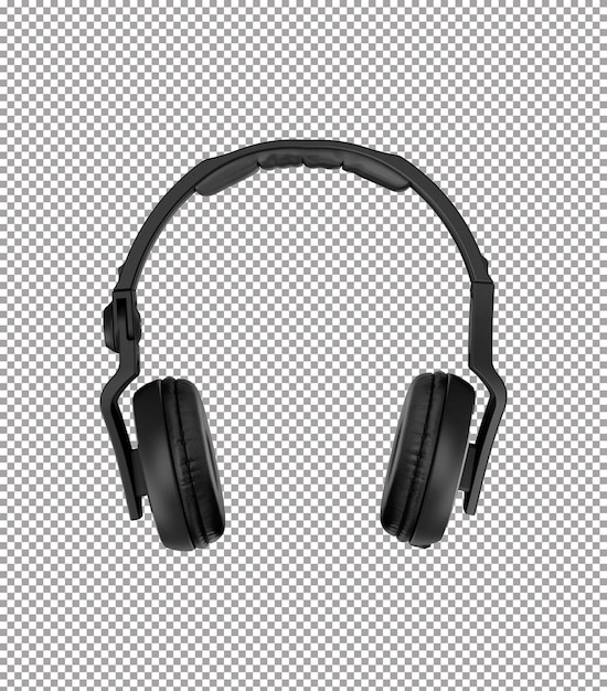 Auriculares negros aislados sobre un fondo blanco