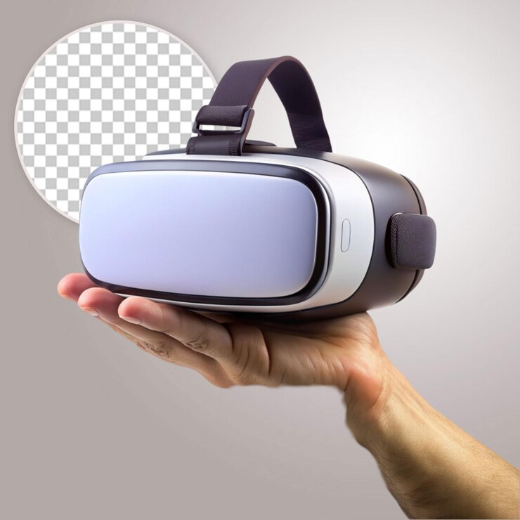 PSD auriculares de realidad virtual en un fondo transparente