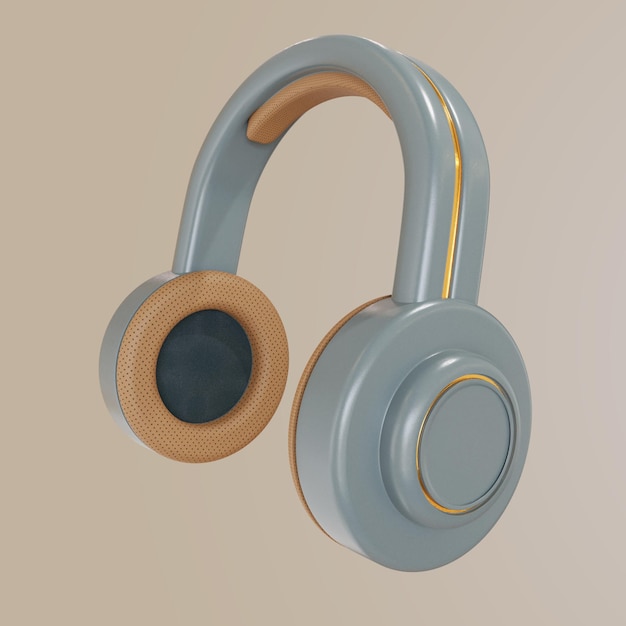 Auriculares renderizado en 3d en png