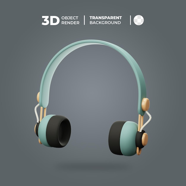 Auriculares retros modelo 3d