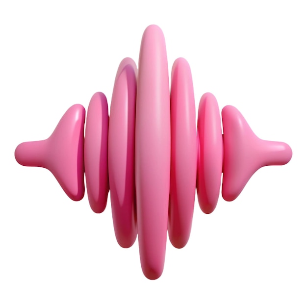 unos auriculares rosados y rosados que están sobre un fondo blanco